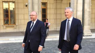 Stéphane Travert et Bruno Le Maire le 20 septembre 2018 au ministère de l’Agriculture. © B. Quantinet Stéphane Travert et Bruno Le Maire le 20 septembre 2018 au ministère de l’Agriculture. © B. Quantinet